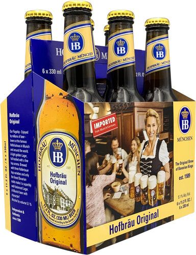 Hofbrau Original Lager Beer 6 Pack