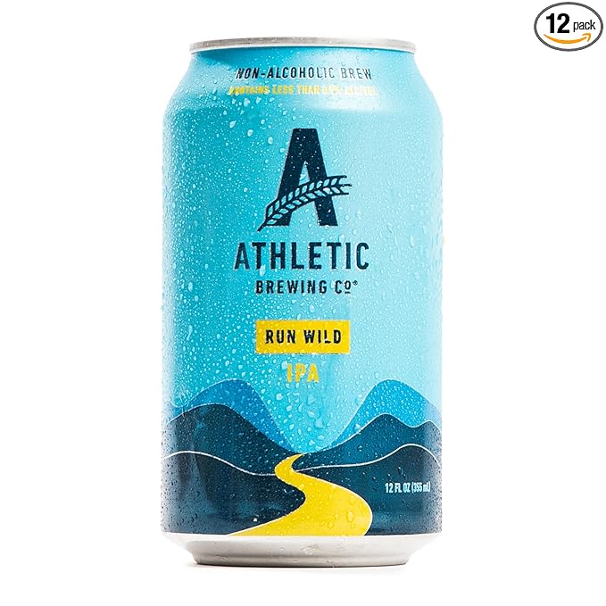 Athletic Brewing Company Craft Non-Alcoholic Beer - 12 Pack x 12 Fl Oz Cans - Run Wild IPA - Low-Calorie, Award Winning