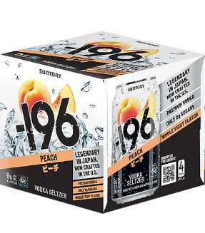 Suntory -196 Peach Vodka Seltzer (355ml) Cans 4-pack