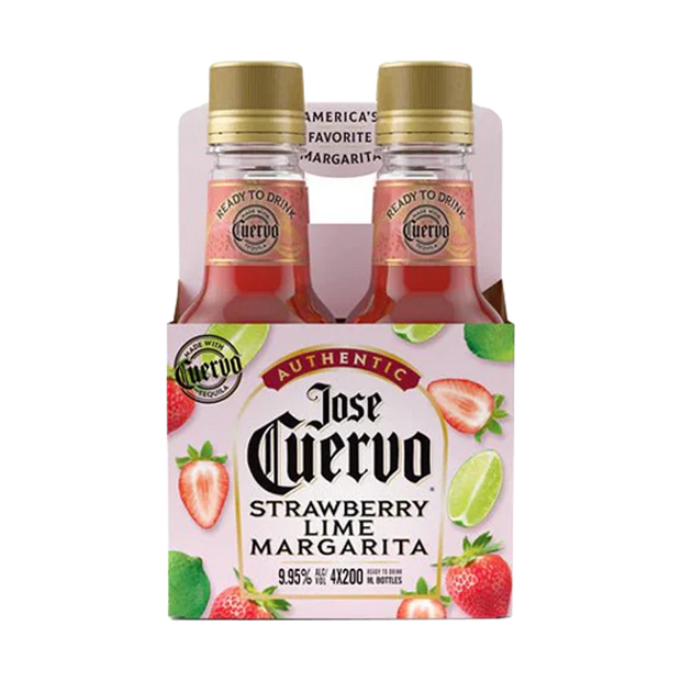 Jose Cuervo Authentic Strawberry Lime Margaritas 200ml Bottles 4-Pack