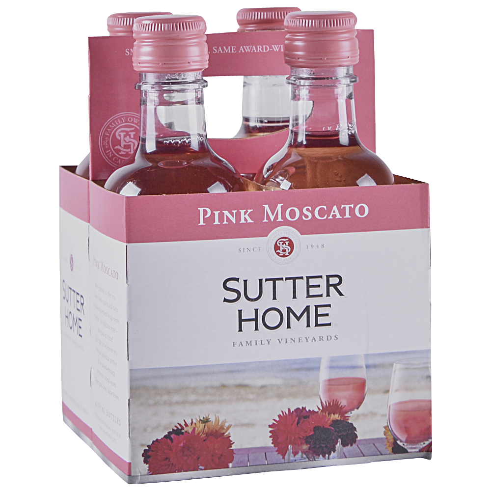 Sutter Home Pink Moscato Wine Bottle 4-Pack