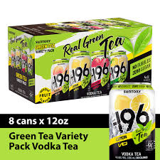 196 Vodka Cocktail Variety Pack 2 Each Peach Green Tea 8, Lemon Green Tea 8, Strawberry Green Tea 8 & Yuzu Green Tea 8
